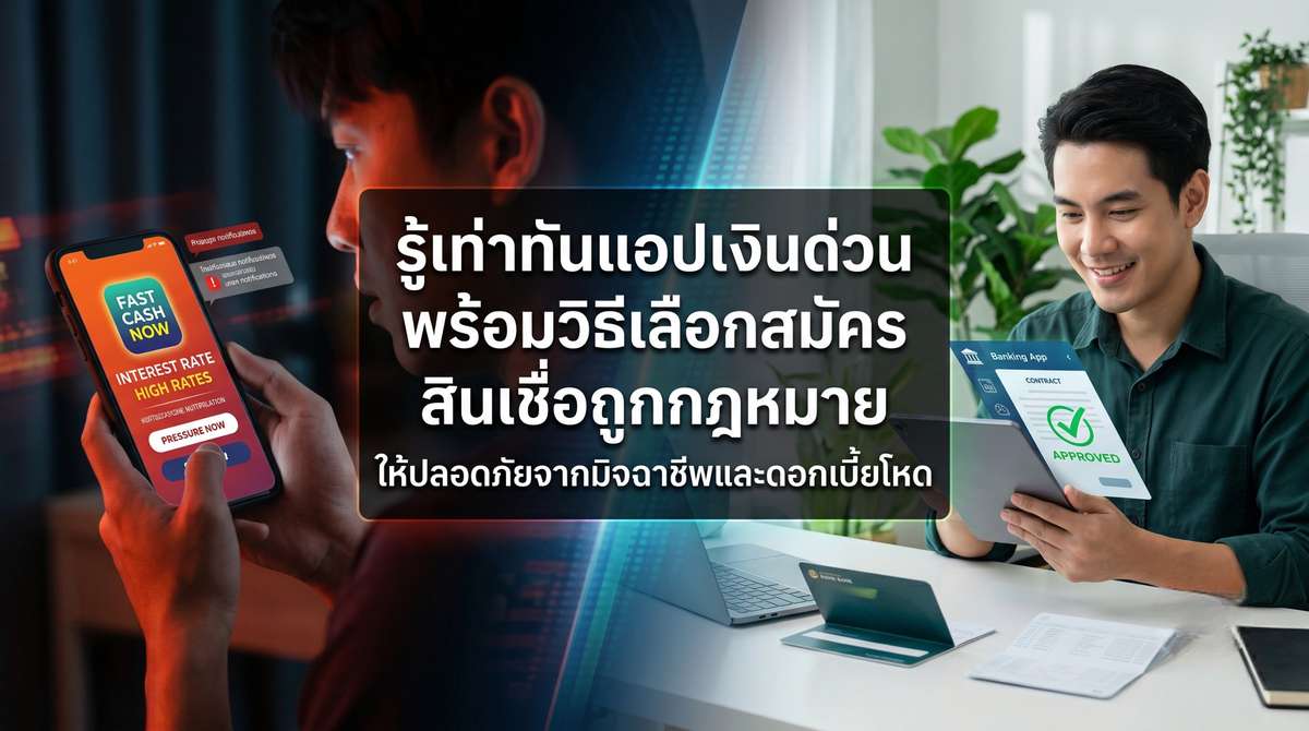 รู้เท่าทันแอปเงินด่วนพร้อมวิธีเลือกสมัคร สินเชื่อถูกกฎหมาย ให้ปลอดภัยจากมิจฉาชีพและดอกเบี้ยโหด